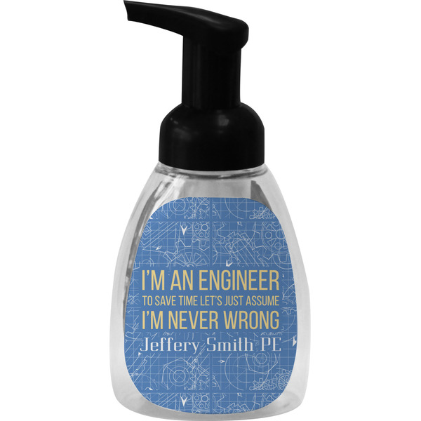 Custom Engineer Quotes Foam Soap Bottle - Black (Personalized)