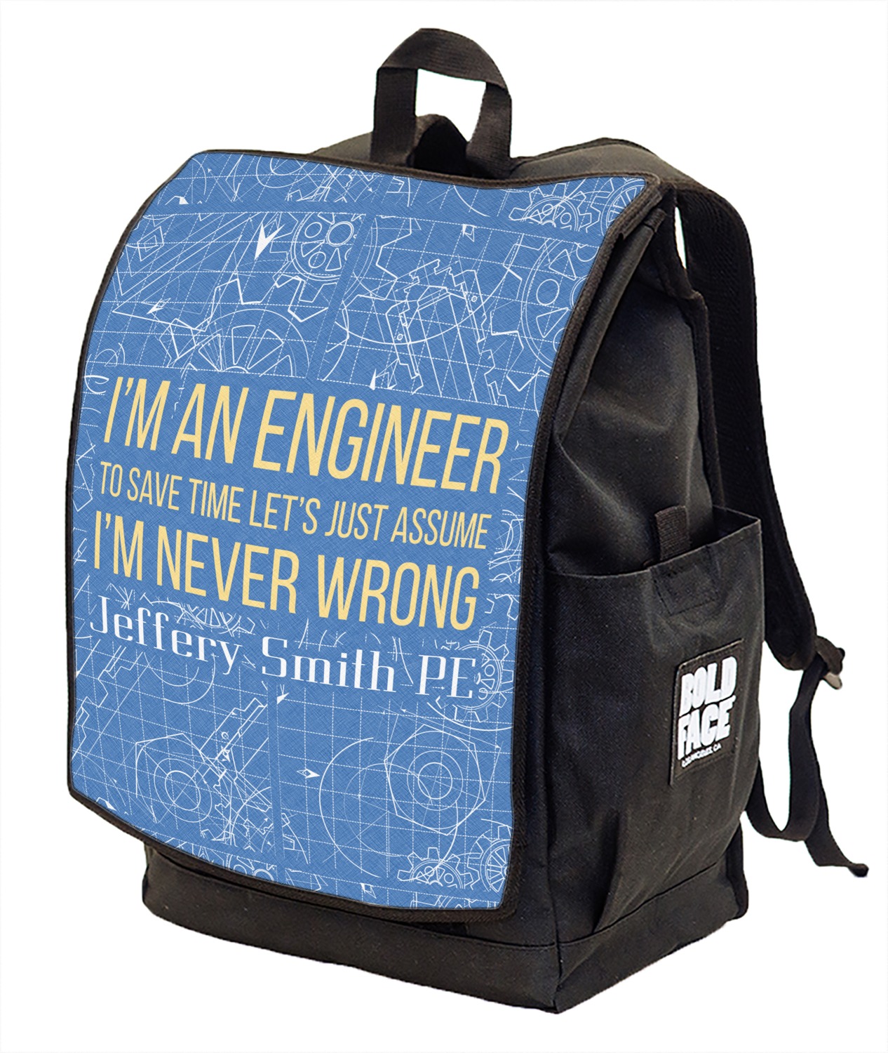 Engineer Quotes Backpack w/ Front Flap (Personalized) YouCustomizeIt