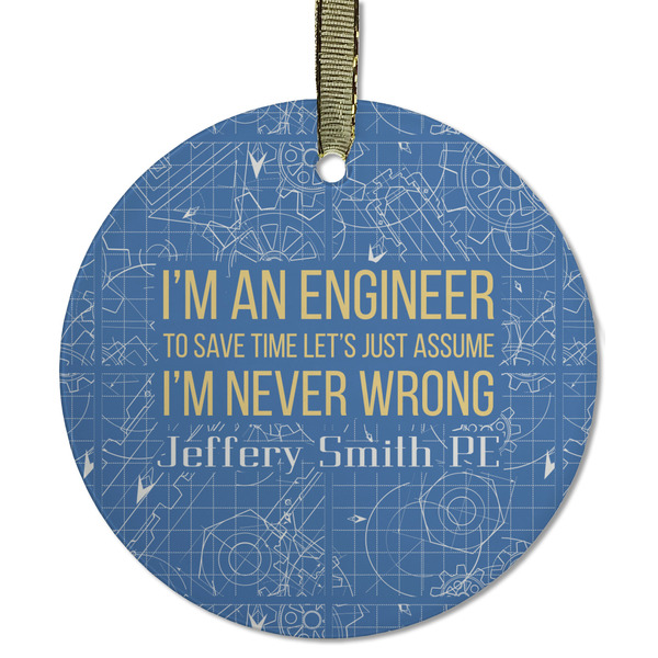 Engineer Quotes Frosted Glass Ornament - Round