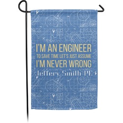 Engineer Quotes Small Garden Flag - Double Sided w/ Name or Text