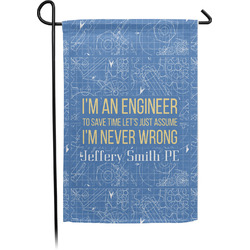 Engineer Quotes Small Garden Flag - Single Sided w/ Name or Text