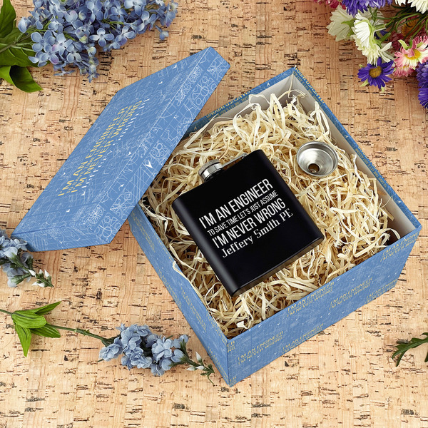 Engineer Quotes Gift Boxes with Lid - Canvas Wrapped - Large - In Context