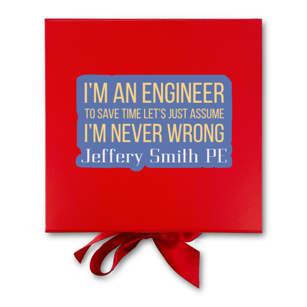 Engineer Quotes Gift Boxes with Magnetic Lid - Red - Approval