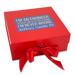 Engineer Quotes Gift Box with Magnetic Lid - Red
