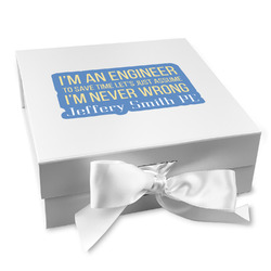 Engineer Quotes Gift Box with Magnetic Lid - White