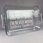 Engineer Quotes Glass Baking Dish with Truefit Lid - 13in x 9in (Personalized)