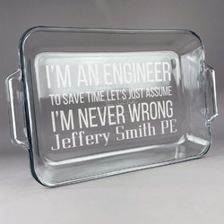 Engineer Quotes Glass Baking and Cake Dish (Personalized)
