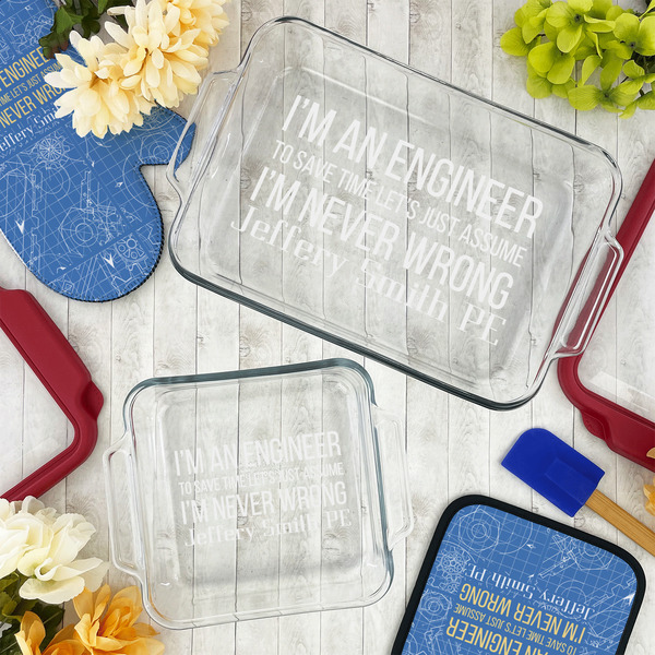 Engineer Quotes Glass Baking Dish Set - LIFESTYLE
