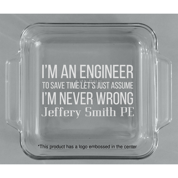 Engineer Quotes Glass Cake Dish - APPROVAL (8x8)