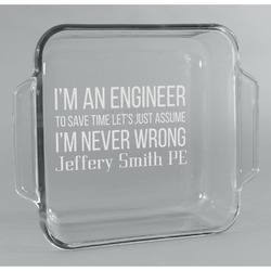 Engineer Quotes Glass Cake Dish - 8in x 8in (Personalized)