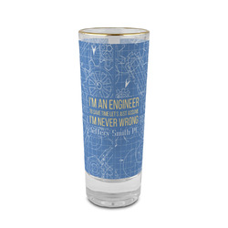 Engineer Quotes 2 oz Shot Glass - Glass with Gold Rim (Personalized)