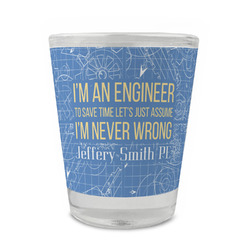 Engineer Quotes Glass Shot Glass - 1.5 oz - Set of 4 (Personalized)