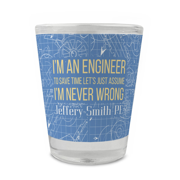 Custom Engineer Quotes Glass Shot Glass - 1.5 oz - Set of 4 (Personalized)