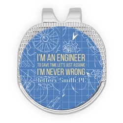 Engineer Quotes Golf Ball Marker - Hat Clip - Silver
