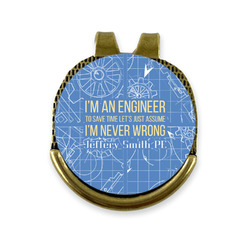 Engineer Quotes Golf Ball Marker - Hat Clip - Gold