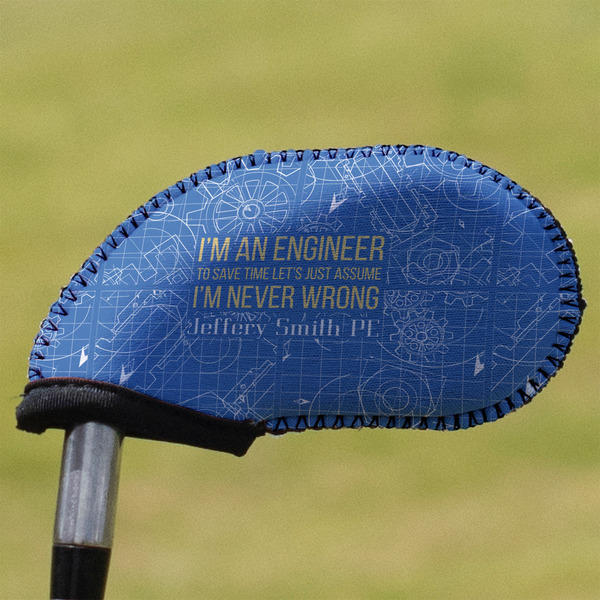 Custom Engineer Quotes Golf Club Iron Cover (Personalized)