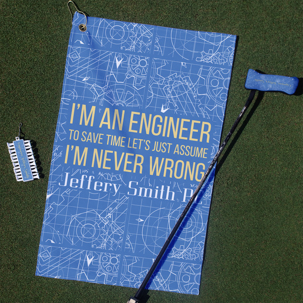 Custom Engineer Quotes Golf Towel Gift Set (Personalized)