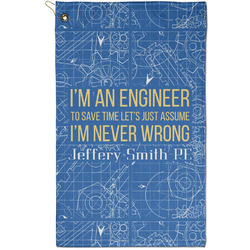 Engineer Quotes Golf Towel - Poly-Cotton Blend - Small w/ Name or Text