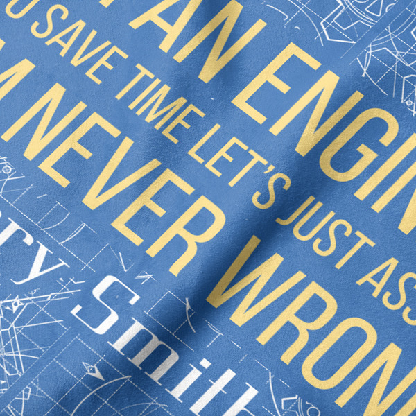 Engineer Quotes Hooded Baby Towel- Detail Close Up
