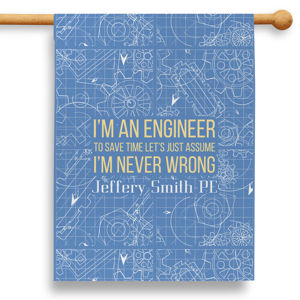 Custom Engineer Quotes 28" House Flag (Personalized)