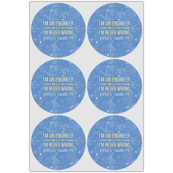 Engineer Quotes Icing Circle - Large - Set of 6