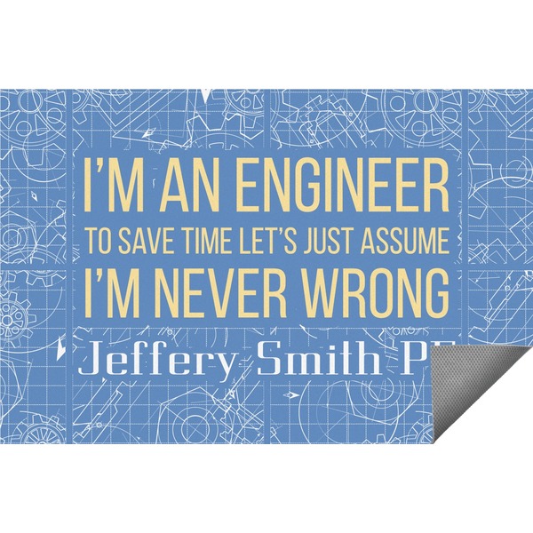 Custom Engineer Quotes Indoor / Outdoor Rug - 3'x5' (Personalized)