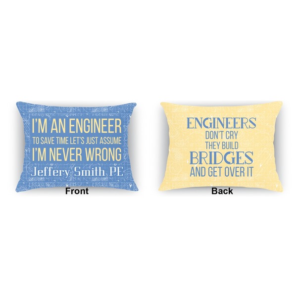 Engineer Quotes Indoor Rectangular Burlap Pillow (Front and Back)
