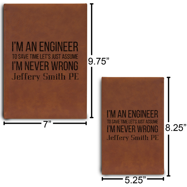 Engineer Quotes Journal Size Comparisons w/ Dimensions