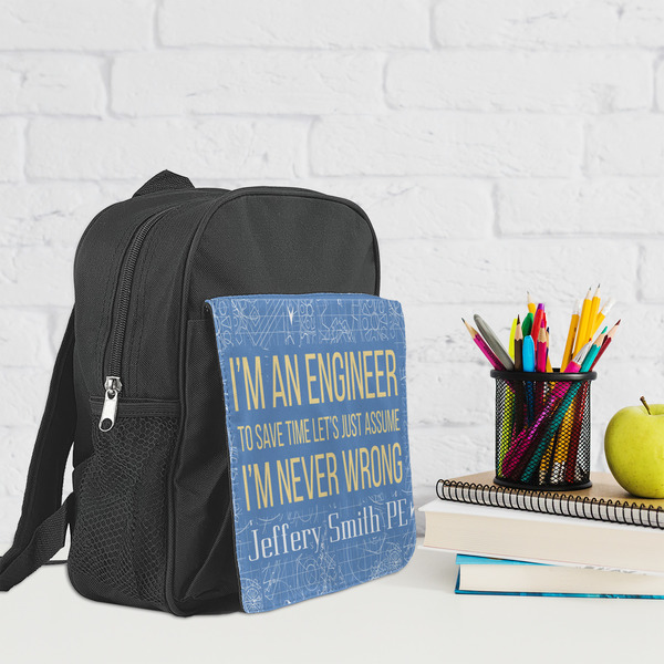 Engineer Quotes Kid's Backpack - Lifestyle