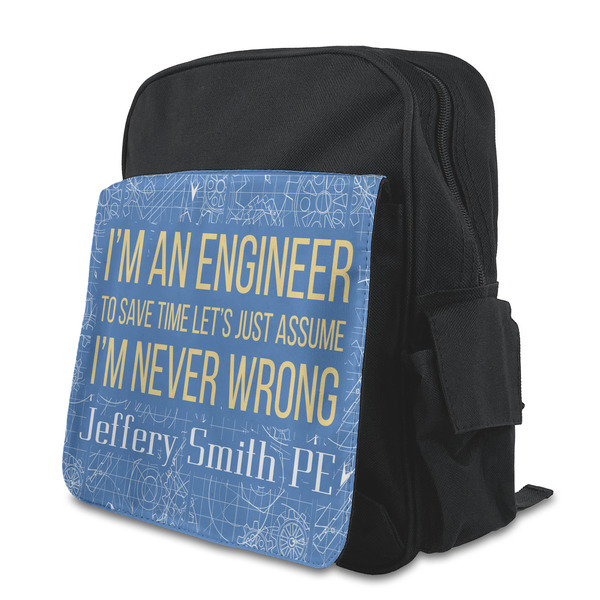 Custom Engineer Quotes Preschool Backpack (Personalized)