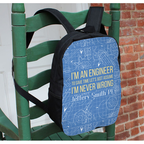 Engineer Quotes Kids Backpack - In Context