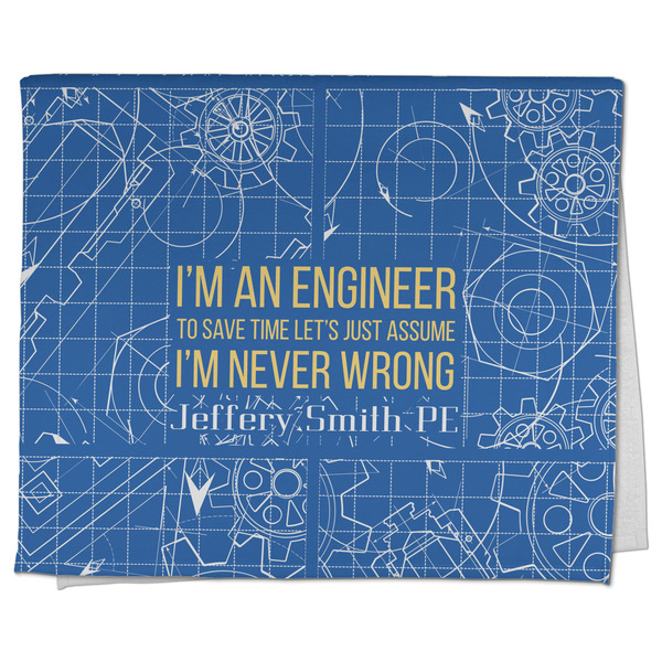 Custom Engineer Quotes Kitchen Towel - Poly Cotton w/ Name or Text
