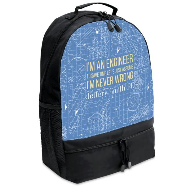 Custom Engineer Quotes Backpacks - Black (Personalized)