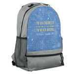Engineer Quotes Backpack - Grey (Personalized)