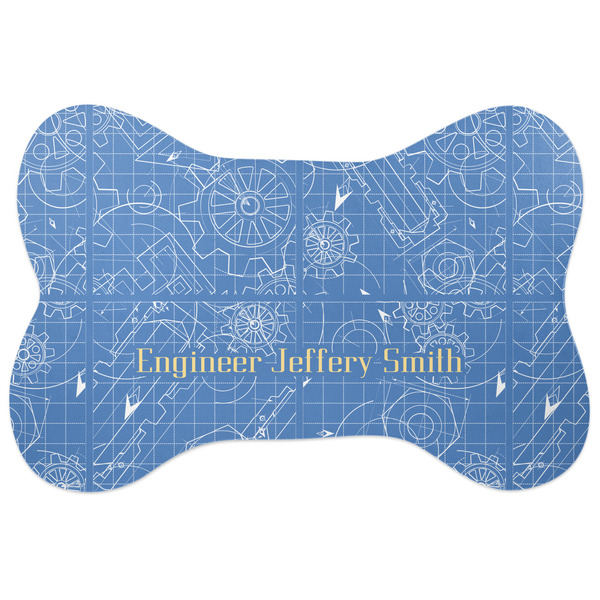 Custom Engineer Quotes Bone Shaped Dog Food Mat (Personalized)