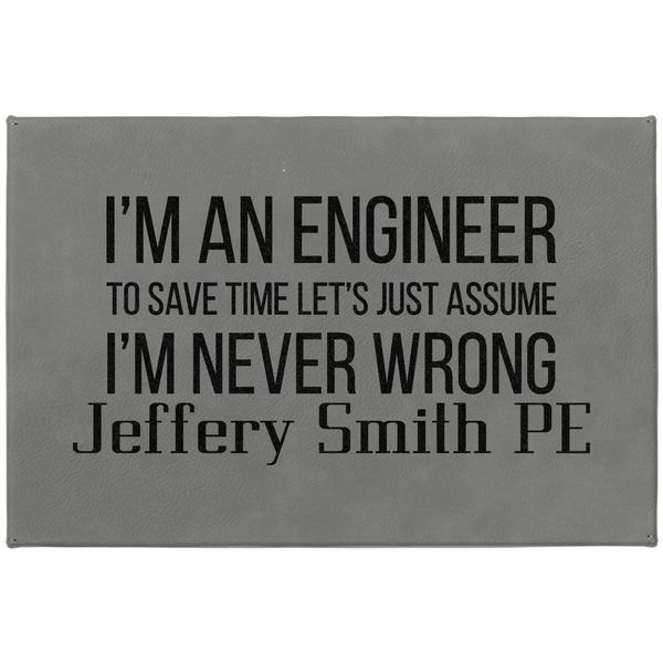 Engineer Quotes Large Engraved Gift Box with Leather Lid - Approval