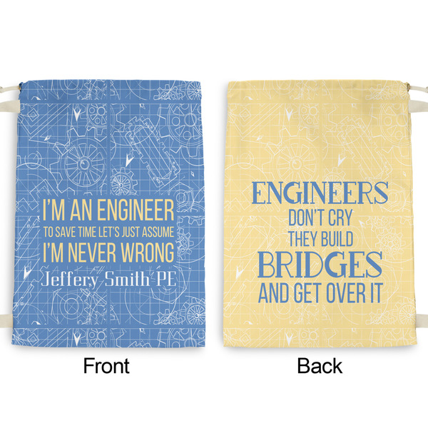Engineer Quotes Large Laundry Bag - Front & Back View