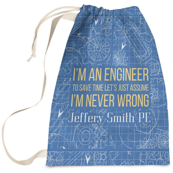 Custom Engineer Quotes Laundry Bag - Large (Personalized)