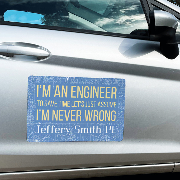 Engineer Quotes Large Rectangle Car Magnets- In Context