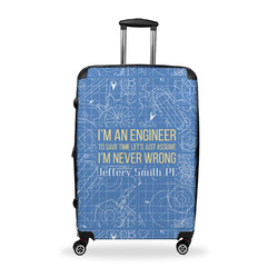Engineer Quotes Suitcase - 28" Large - Checked w/ Name or Text