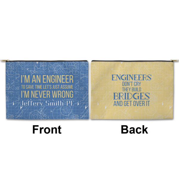 Engineer Quotes Large Zipper Pouch Approval (Front and Back)