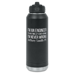 Engineer Quotes Water Bottle - Laser Engraved - Front (Personalized)