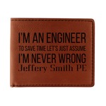 Engineer Quotes Leatherette Bifold Wallet - Single Sided (Personalized)
