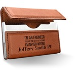 Engineer Quotes Leatherette Business Card Holder - Double Sided (Personalized)