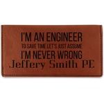 Engineer Quotes Leatherette Checkbook Holder - Double Sided (Personalized)