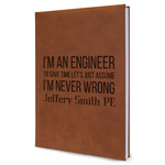 Engineer Quotes Leather Sketchbook - Large - Double Sided (Personalized)