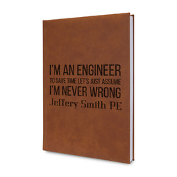 Engineer Quotes Leather Sketchbook - Small - Double Sided (Personalized)
