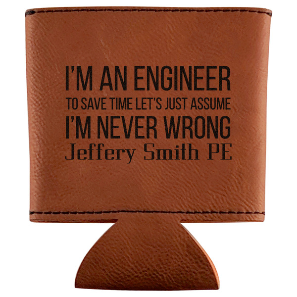 Custom Engineer Quotes Leatherette Can Sleeve (Personalized)