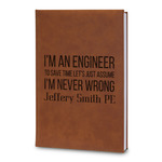 Engineer Quotes Leatherette Journal - Large - Double Sided (Personalized)