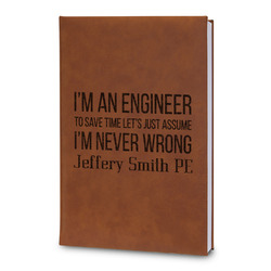 Engineer Quotes Leatherette Journal - Large - Double Sided (Personalized)